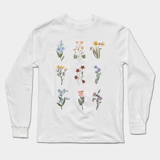 Watercolor Wildflowers Long Sleeve T-Shirt